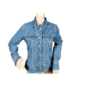 J. Crew‎ Denim Jacket Woman's XS Blue Trucker Westerncore Cowgirlcore Button Up